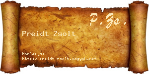 Preidt Zsolt névjegykártya